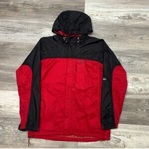 Vintage Helly Hansen Tech Red Black Mens M Zip Up Snap Windbreaker Hooded Jacket
